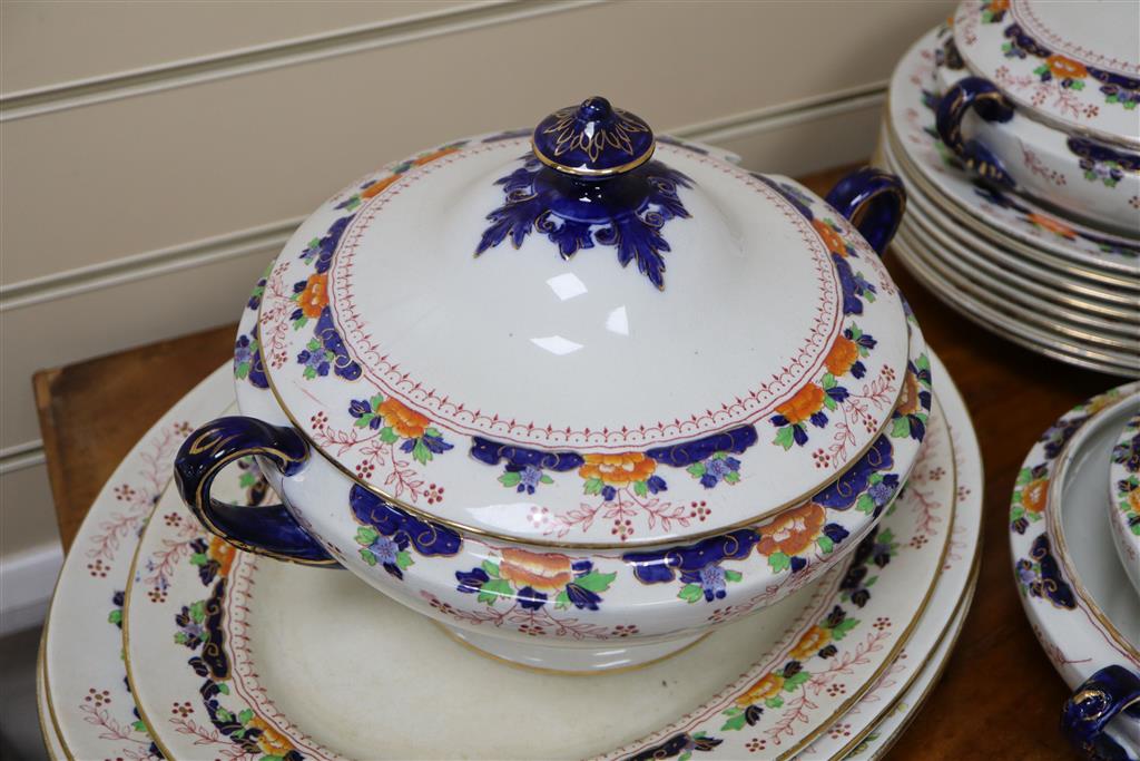 A Staffordshire S. Fielding & Co., Devon ware part dinner service, including graduated meat dishes and sauce, vegetable and soup ture